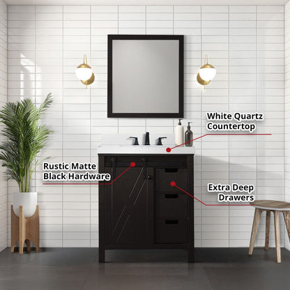 Marsyas 30 in W x 22 in D Brown Bath Vanity