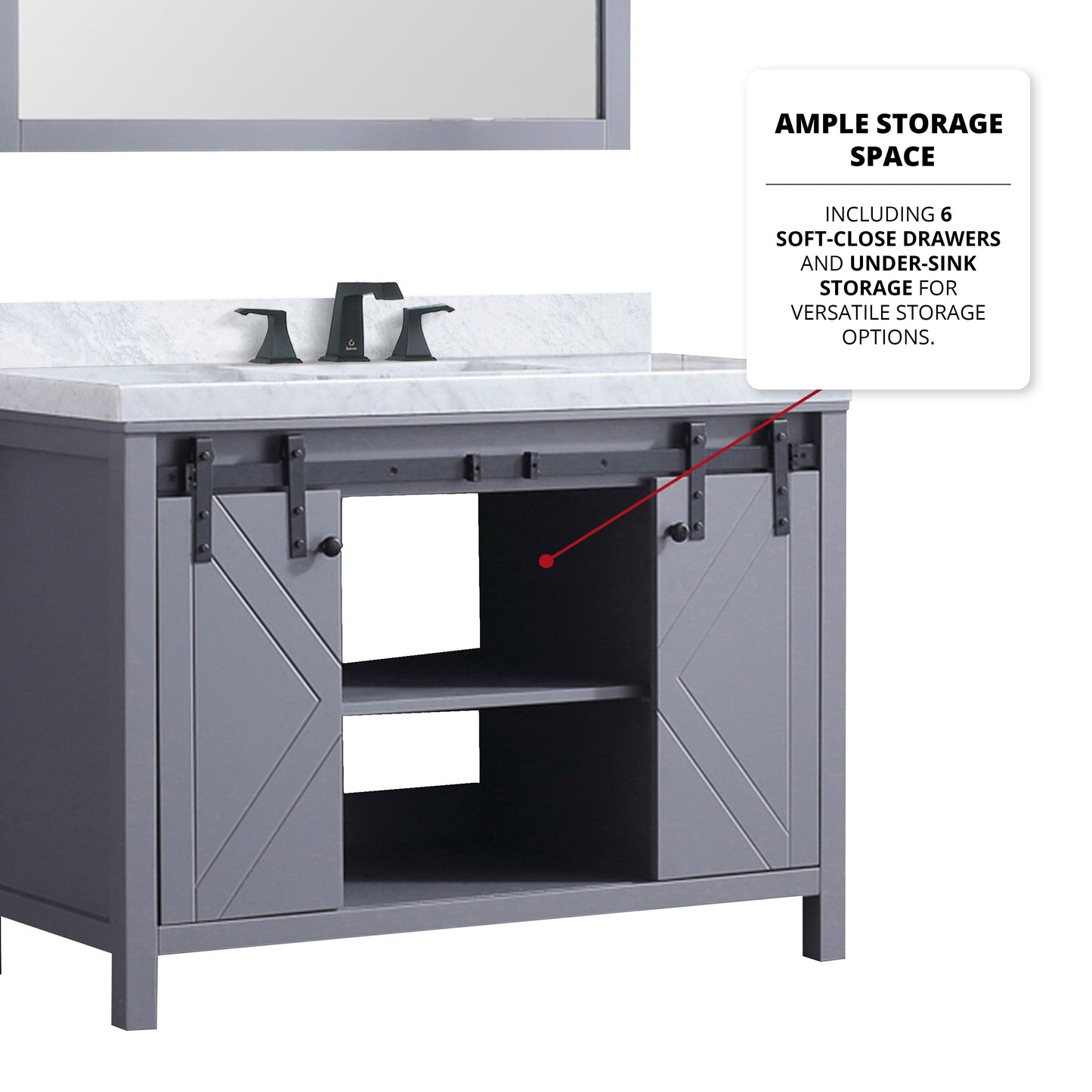 Marsyas 48 in W x 22 in D Dark Grey Bath Vanity
