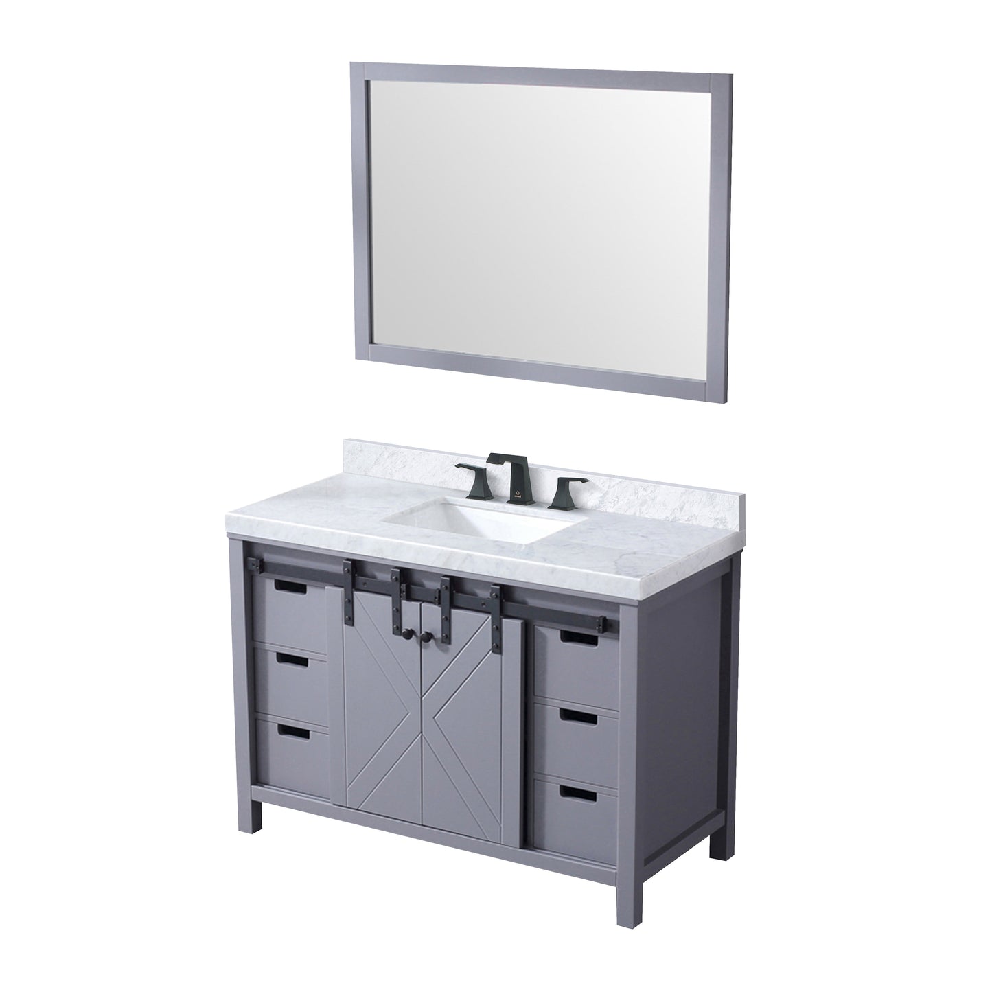 Marsyas 48 in W x 22 in D Dark Grey Bath Vanity