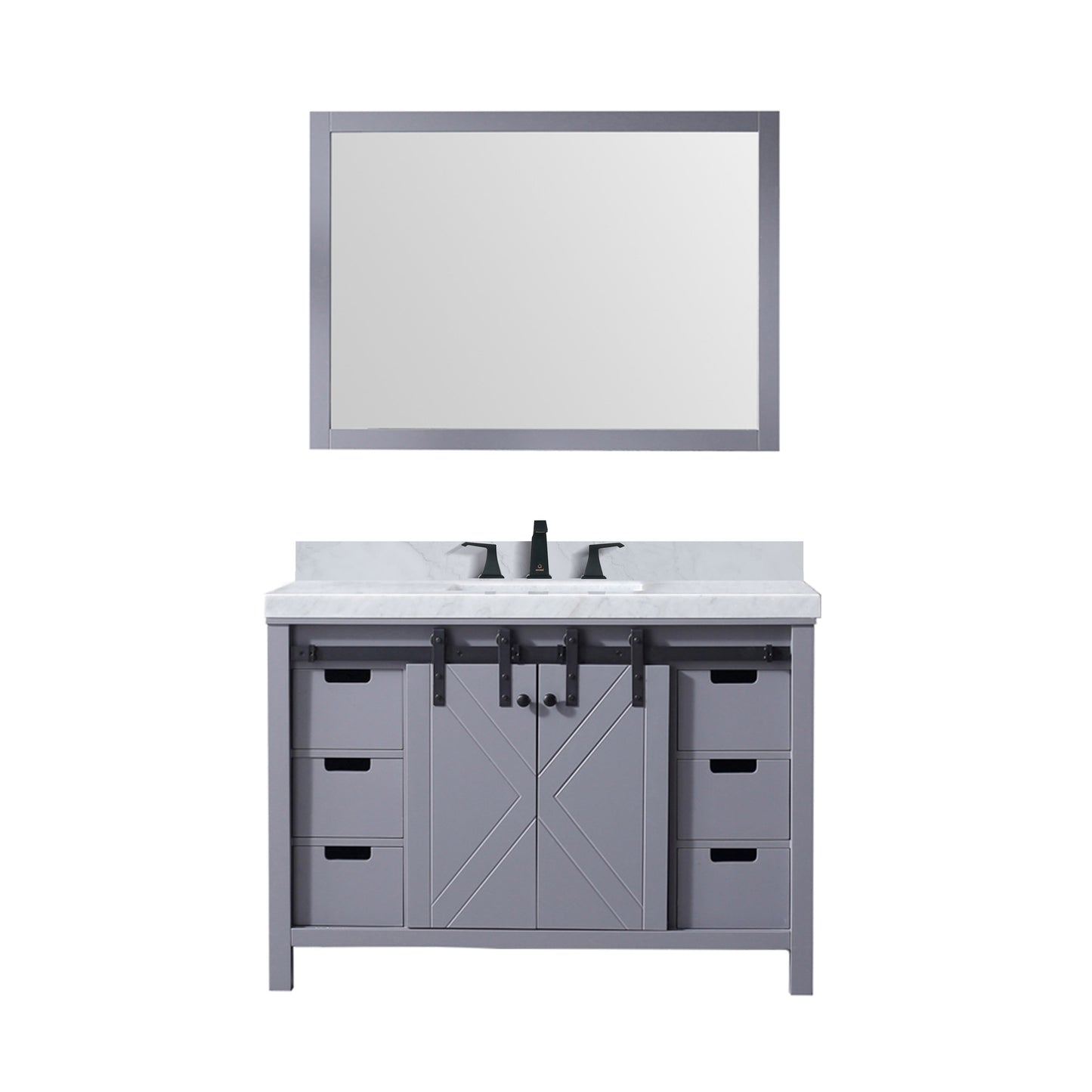 Marsyas 48 in W x 22 in D Dark Grey Bath Vanity