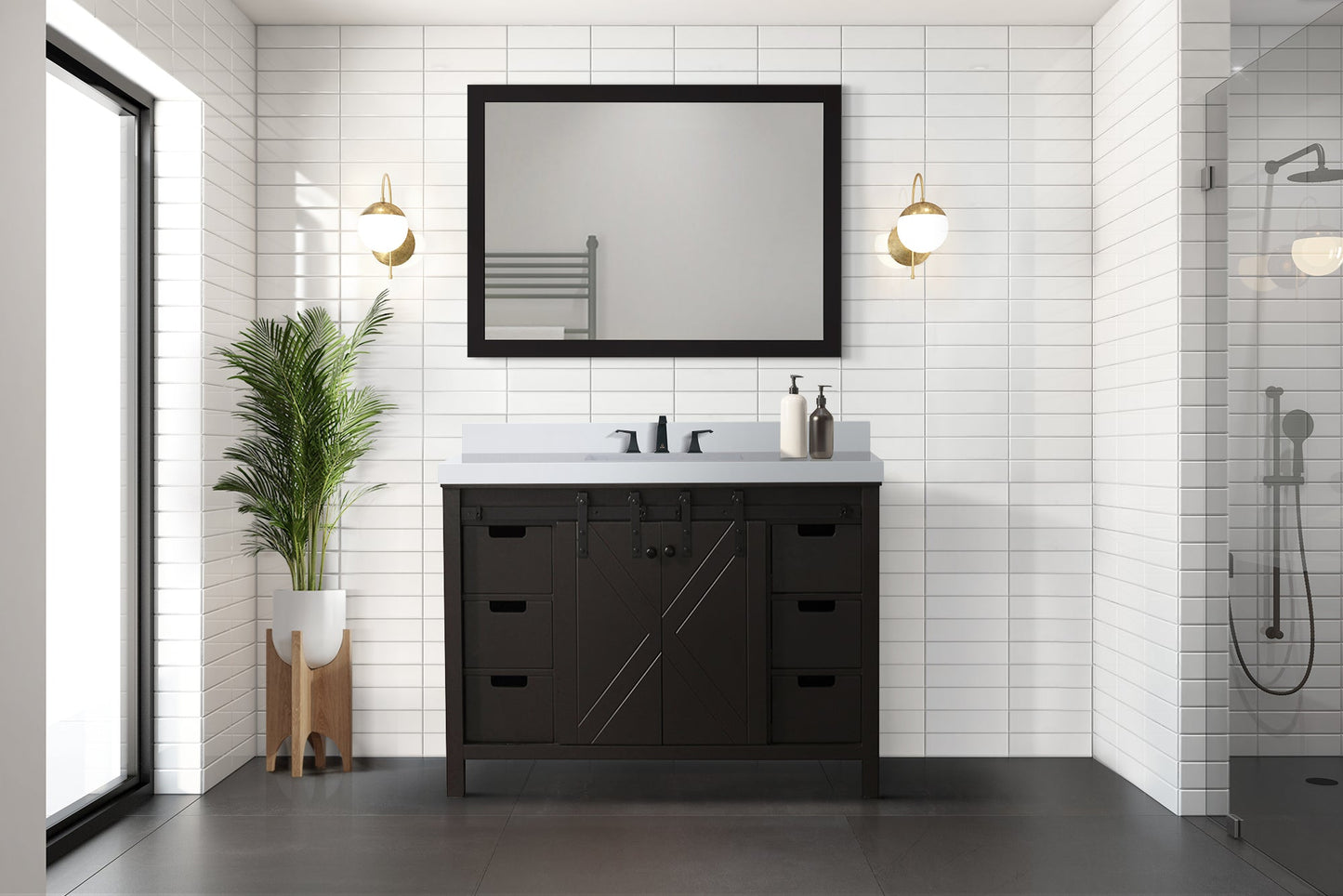 Marsyas 48 in W x 22 in D Brown Bath Vanity