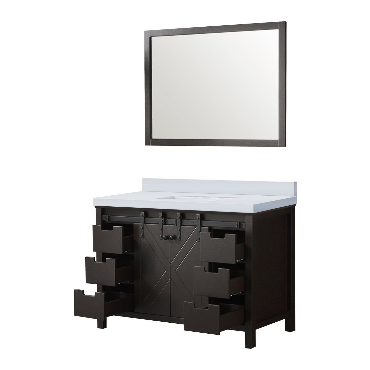 Marsyas 48 in W x 22 in D Brown Bath Vanity