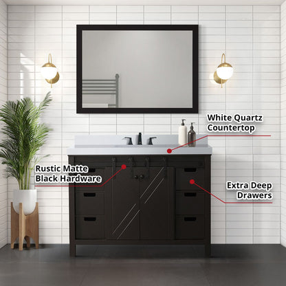 Marsyas 48 in W x 22 in D Brown Bath Vanity