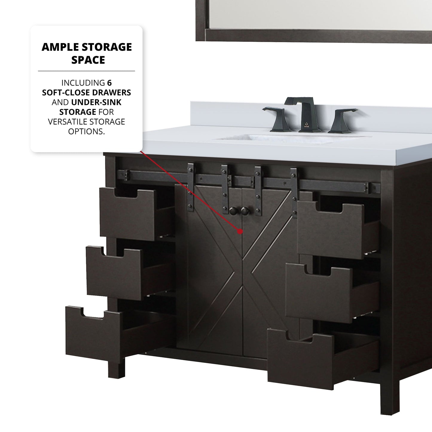 Marsyas 48 in W x 22 in D Brown Bath Vanity