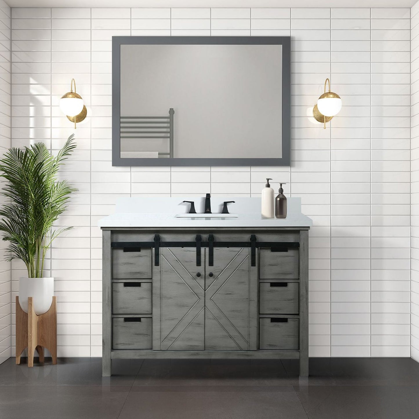 Marsyas 48 in W x 22 in D Ash Grey Bath Vanity