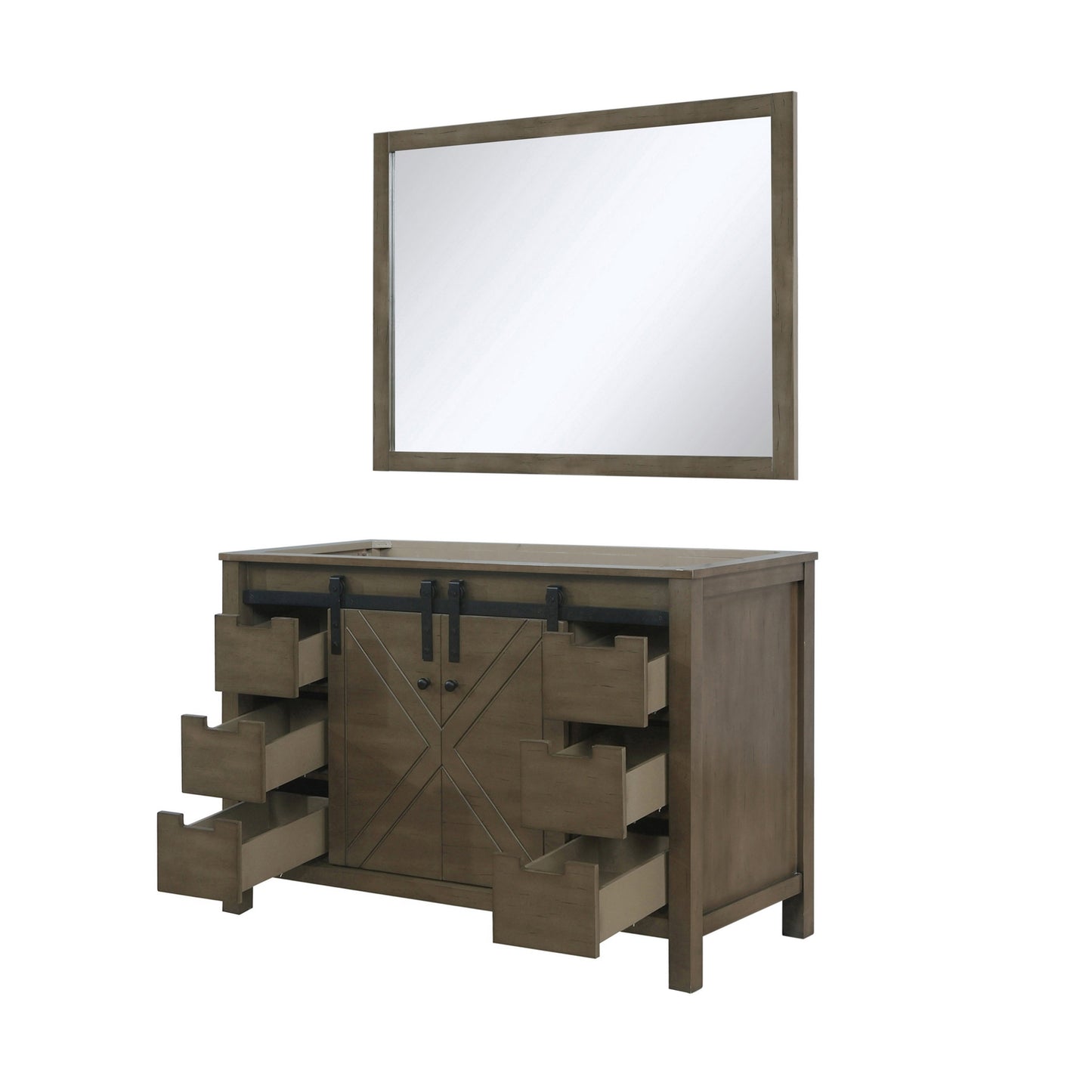 Marsyas 48 in W x 22 in D Rustic Brown Bath Vanity