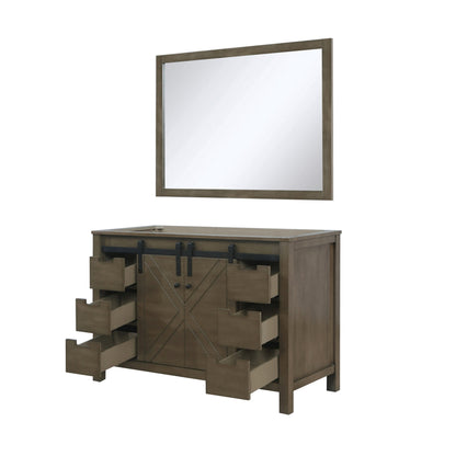 Marsyas 48 in W x 22 in D Rustic Brown Bath Vanity