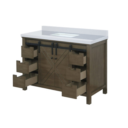 Marsyas 48 in W x 22 in D Rustic Brown Bath Vanity