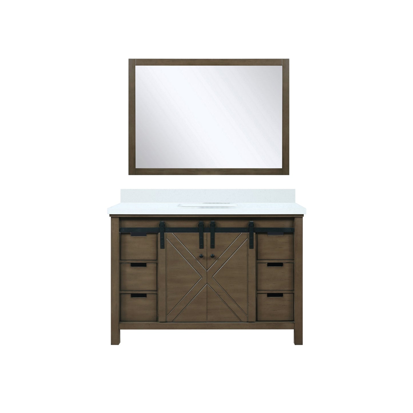 Marsyas 48 in W x 22 in D Rustic Brown Bath Vanity