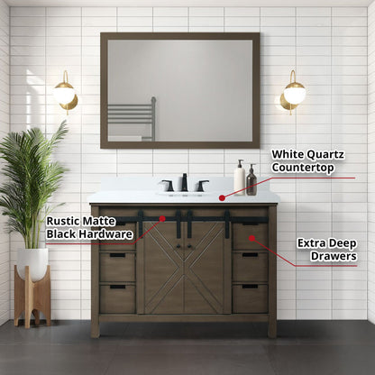 Marsyas 48 in W x 22 in D Rustic Brown Bath Vanity
