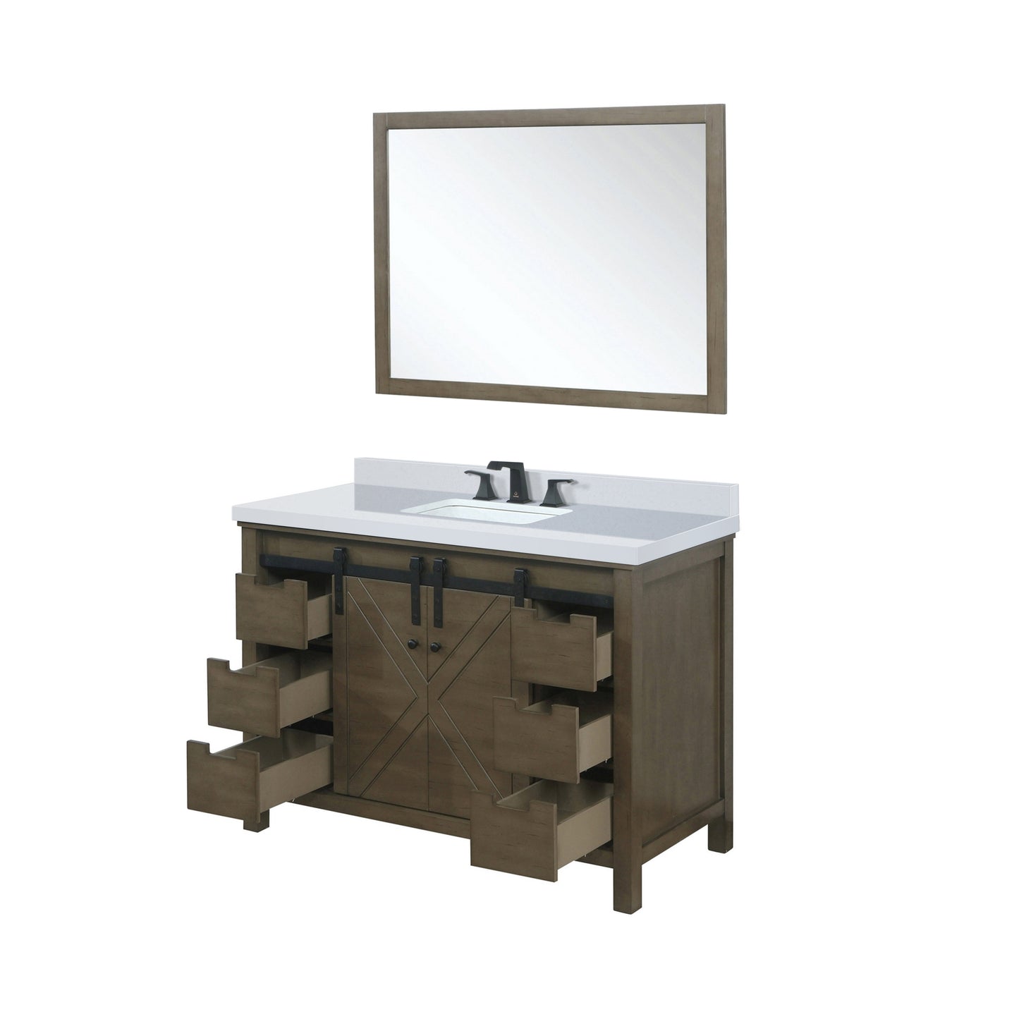 Marsyas 48 in W x 22 in D Rustic Brown Bath Vanity
