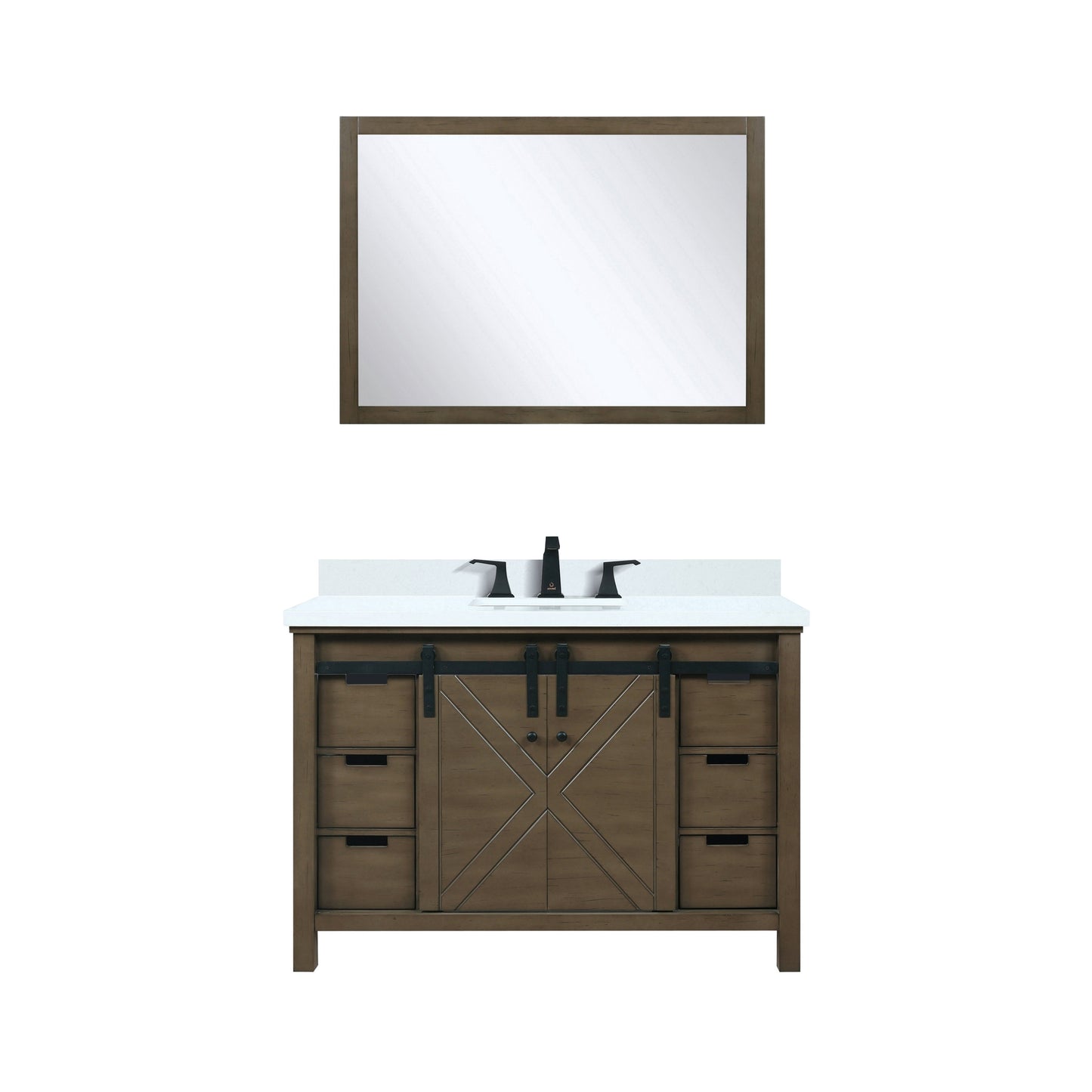 Marsyas 48 in W x 22 in D Rustic Brown Bath Vanity