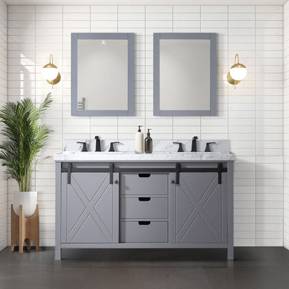 Marsyas 60 in W x 22 in D Dark Grey Double Bath Vanity