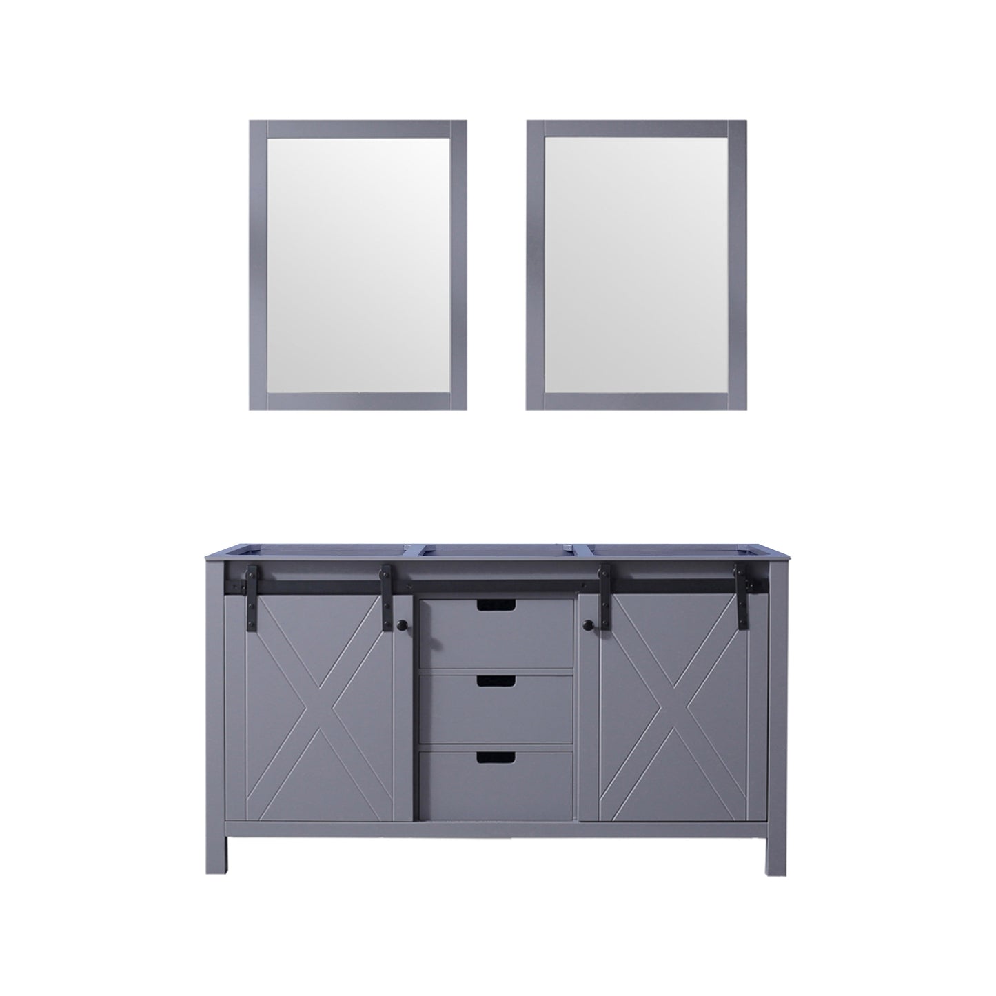 Marsyas 60 in W x 22 in D Dark Grey Double Bath Vanity