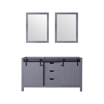 Marsyas 60 in W x 22 in D Dark Grey Double Bath Vanity
