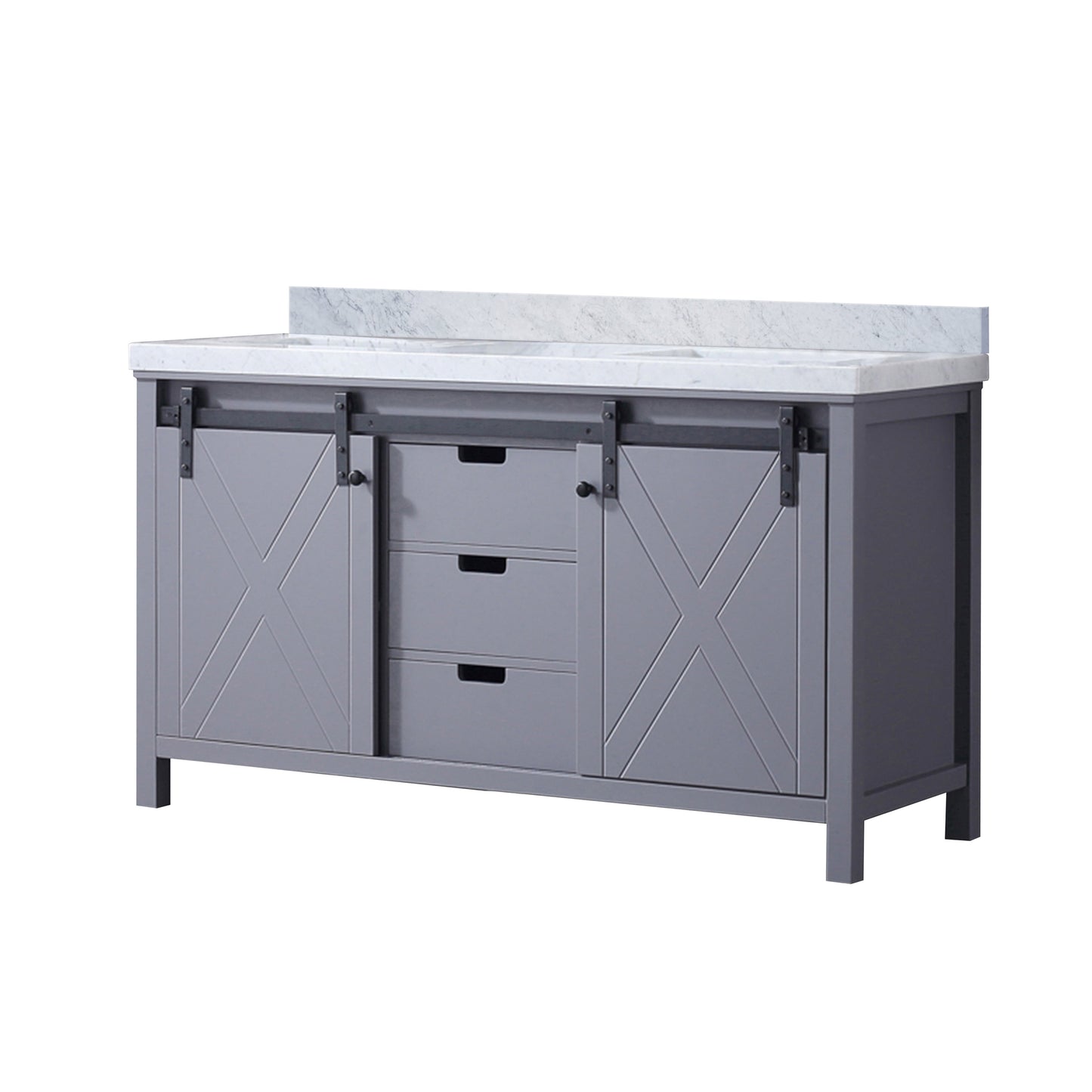 Marsyas 60 in W x 22 in D Dark Grey Double Bath Vanity