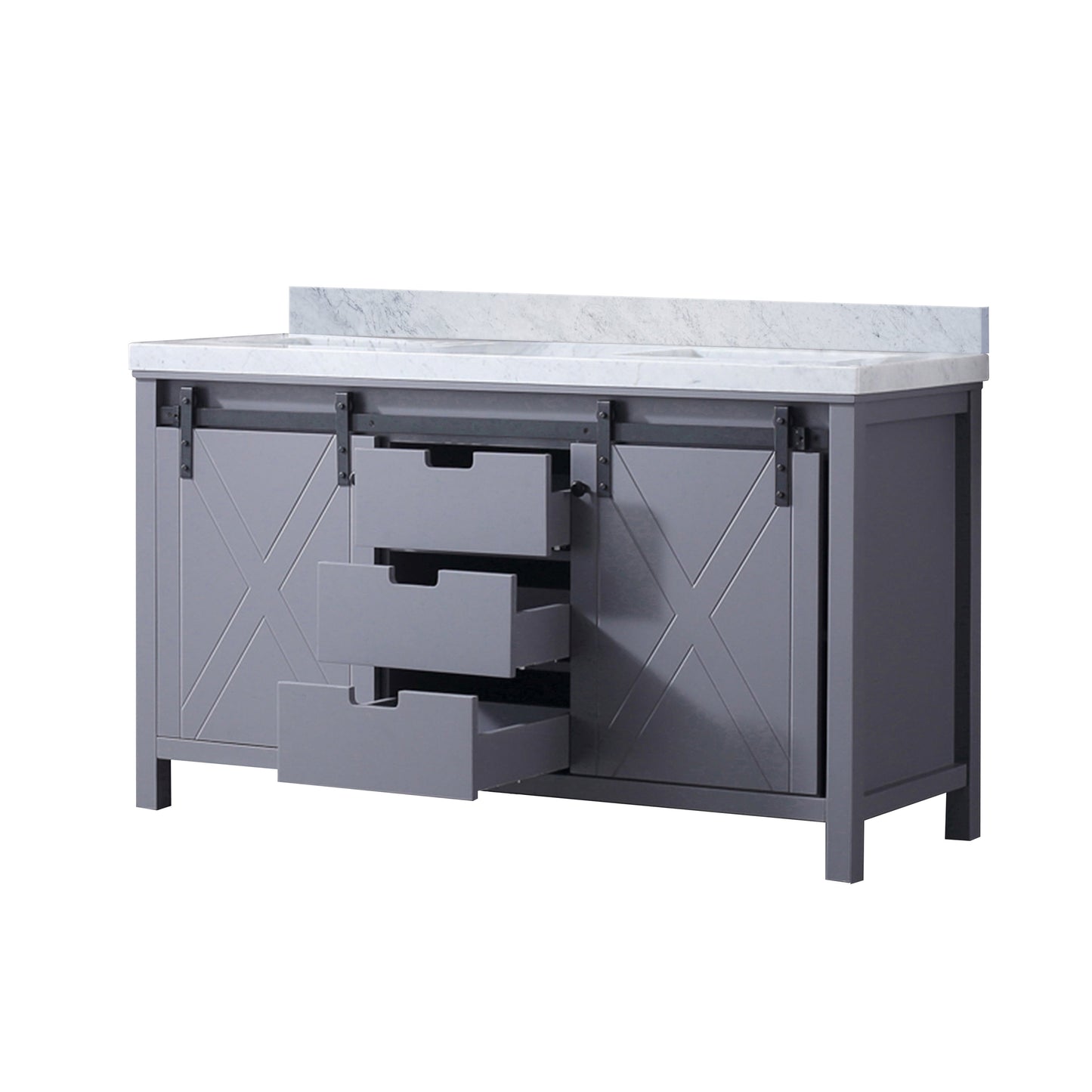 Marsyas 60 in W x 22 in D Dark Grey Double Bath Vanity
