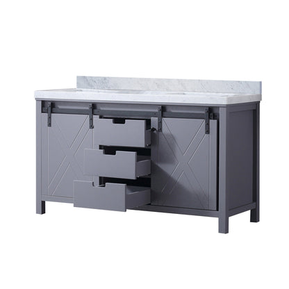 Marsyas 60 in W x 22 in D Dark Grey Double Bath Vanity