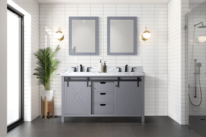Marsyas 60 in W x 22 in D Dark Grey Double Bath Vanity