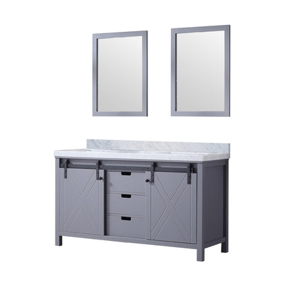 Marsyas 60 in W x 22 in D Dark Grey Double Bath Vanity