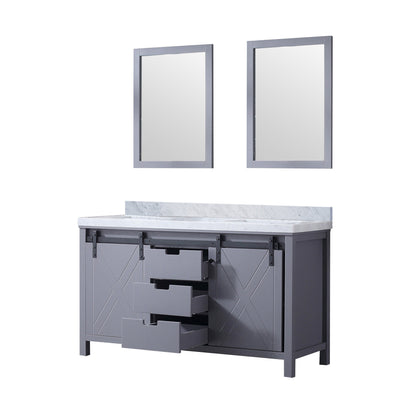 Marsyas 60 in W x 22 in D Dark Grey Double Bath Vanity