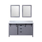 Marsyas 60 in W x 22 in D Dark Grey Double Bath Vanity