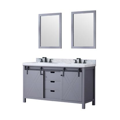 Marsyas 60 in W x 22 in D Dark Grey Double Bath Vanity