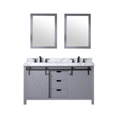 Marsyas 60 in W x 22 in D Dark Grey Double Bath Vanity
