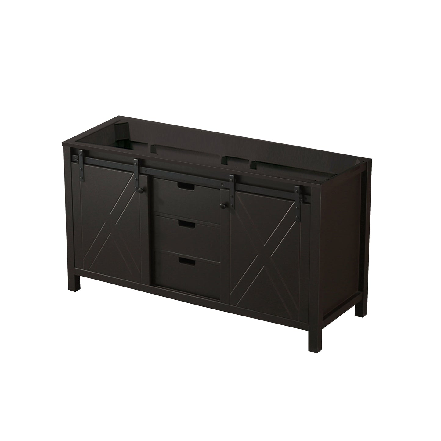 Marsyas 60 in W x 22 in D Brown Double Bath Vanity