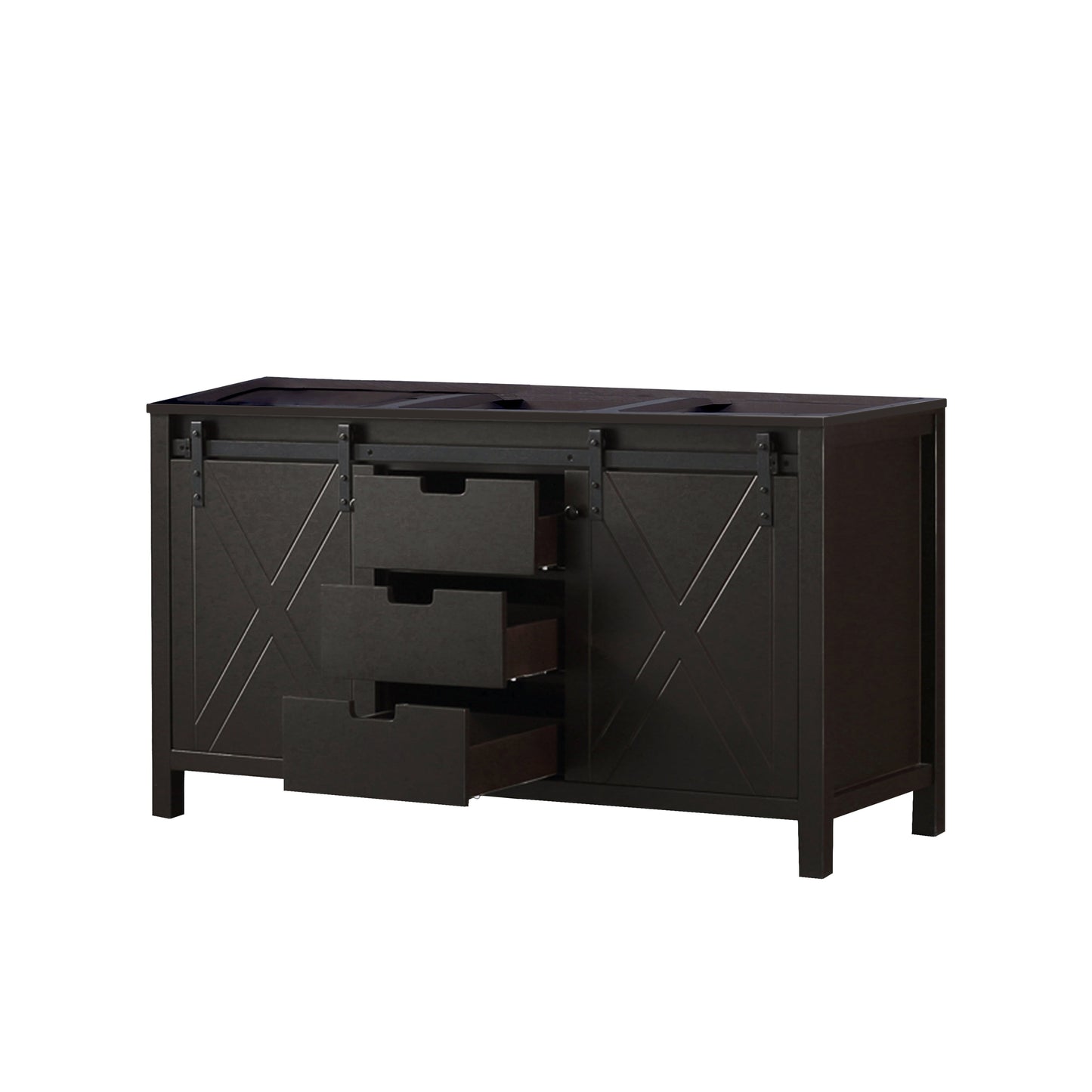 Marsyas 60 in W x 22 in D Brown Double Bath Vanity