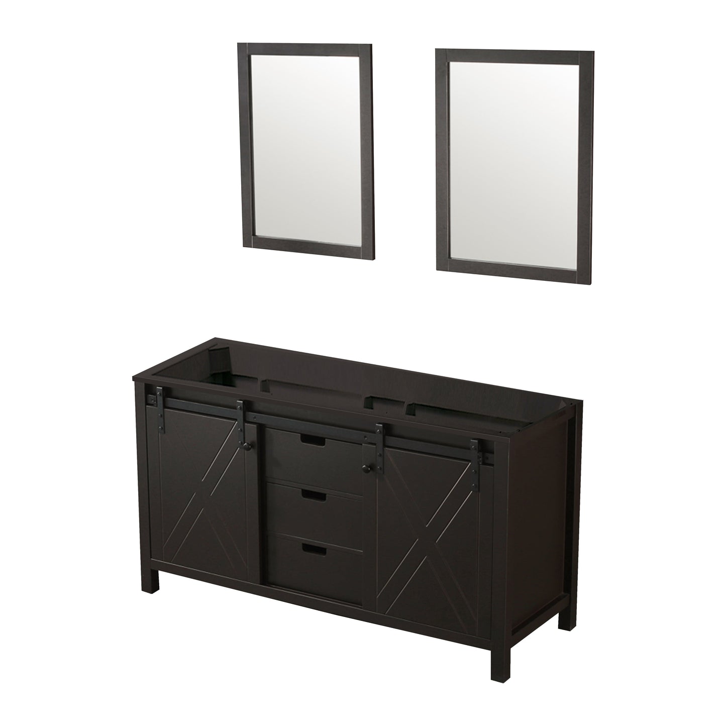 Marsyas 60 in W x 22 in D Brown Double Bath Vanity