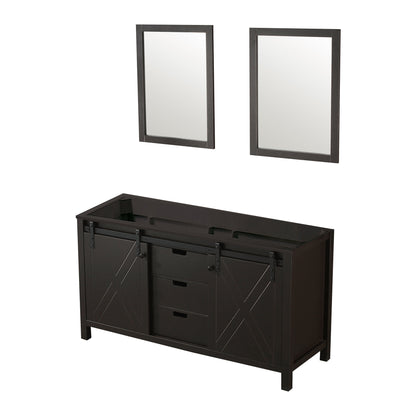 Marsyas 60 in W x 22 in D Brown Double Bath Vanity