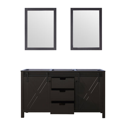 Marsyas 60 in W x 22 in D Brown Double Bath Vanity