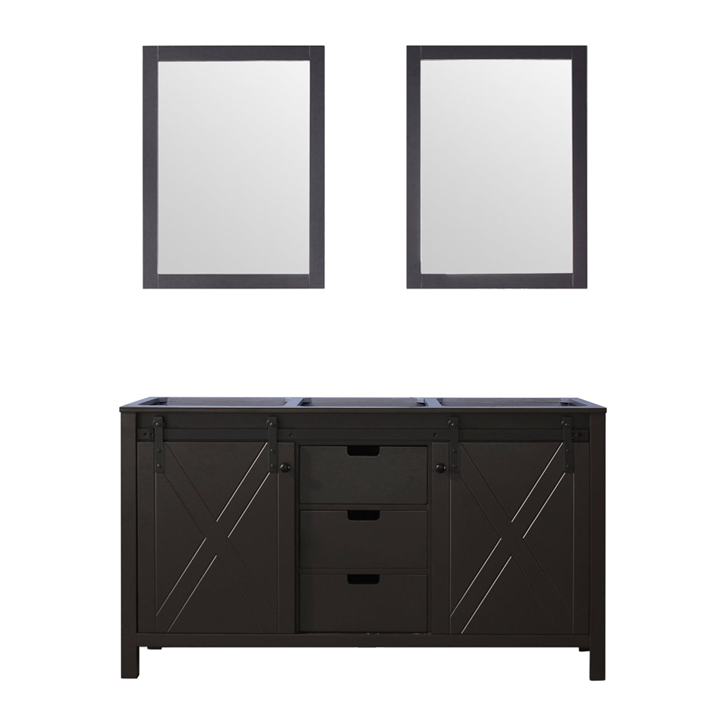 Marsyas 60 in W x 22 in D Brown Double Bath Vanity