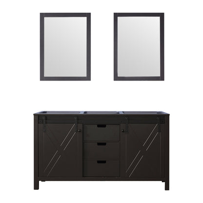 Marsyas 60 in W x 22 in D Brown Double Bath Vanity