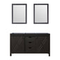 Marsyas 60 in W x 22 in D Brown Double Bath Vanity