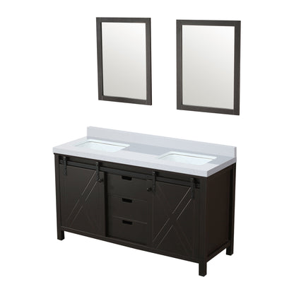 Marsyas 60 in W x 22 in D Brown Double Bath Vanity