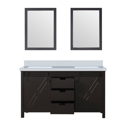 Marsyas 60 in W x 22 in D Brown Double Bath Vanity