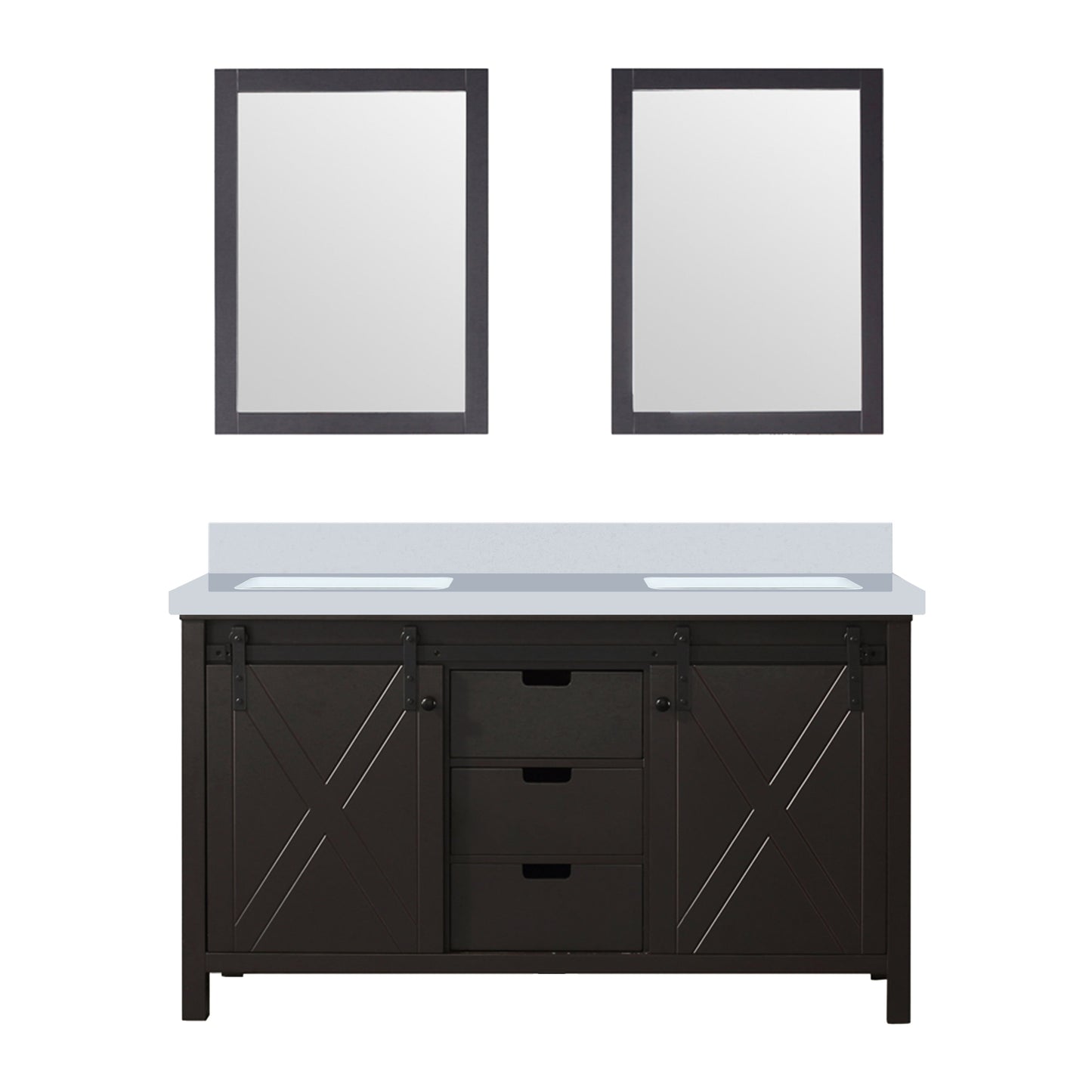 Marsyas 60 in W x 22 in D Brown Double Bath Vanity