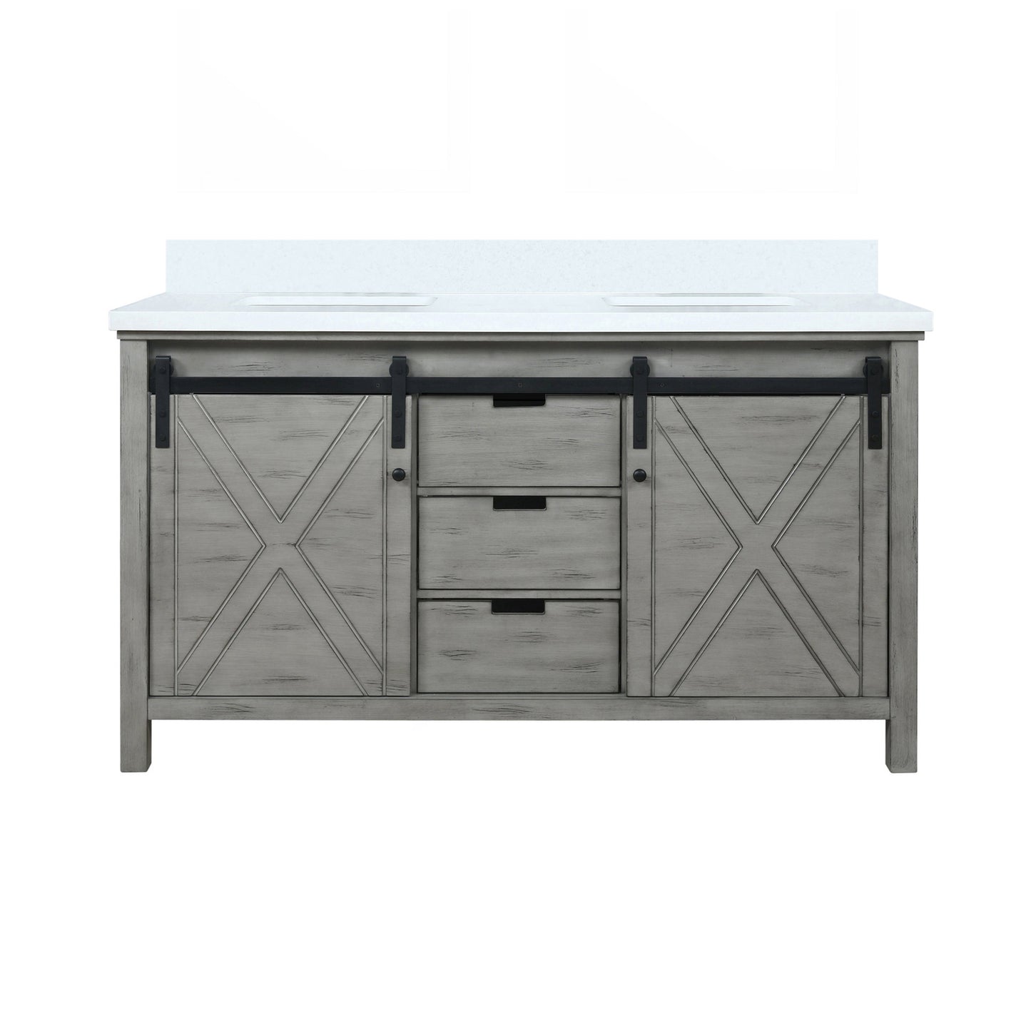 Marsyas 60 in W x 22 in D Ash Grey Double Bath Vanity