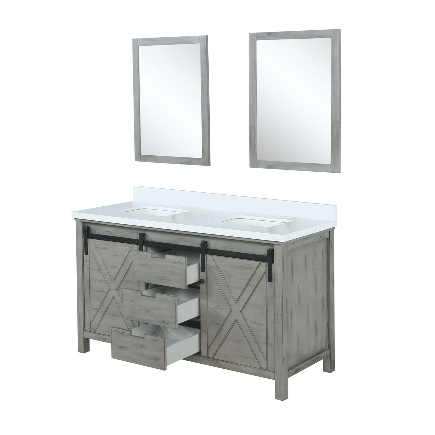 Marsyas 60 in W x 22 in D Ash Grey Double Bath Vanity