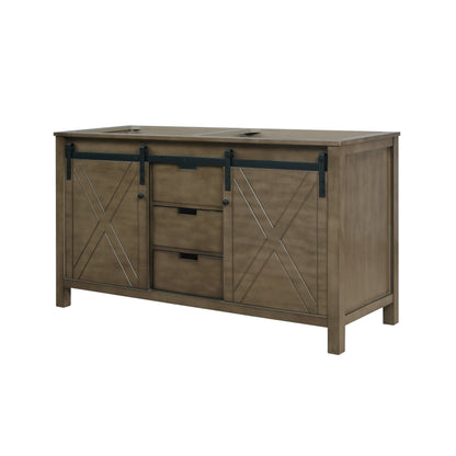 Marsyas 60 in W x 22 in D Rustic Brown Double Bath Vanity