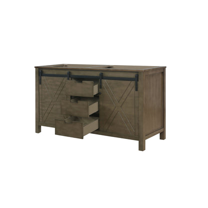 Marsyas 60 in W x 22 in D Rustic Brown Double Bath Vanity