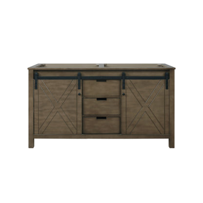 Marsyas 60 in W x 22 in D Rustic Brown Double Bath Vanity