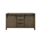 Marsyas 60 in W x 22 in D Rustic Brown Double Bath Vanity