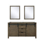 Marsyas 60 in W x 22 in D Rustic Brown Double Bath Vanity