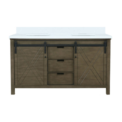 Marsyas 60 in W x 22 in D Rustic Brown Double Bath Vanity