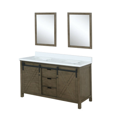Marsyas 60 in W x 22 in D Rustic Brown Double Bath Vanity