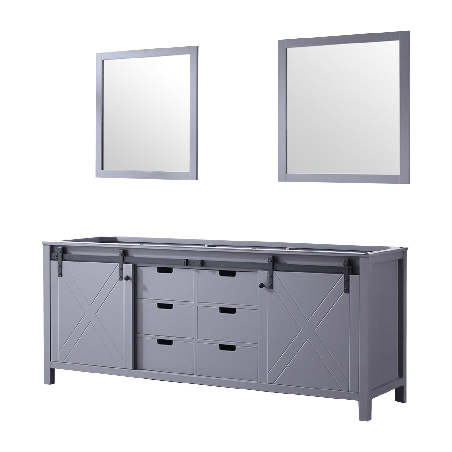 Marsyas 80 in W x 22 in D Dark Grey Double Bath Vanity