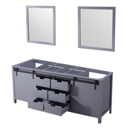 Marsyas 80 in W x 22 in D Dark Grey Double Bath Vanity